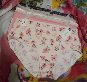 5 NEW LAURA ASHLEY LS9271 5PKOE PLUS SIZE MICROFIBER BRIEF PANTIES 1X - Picture 1 of 2