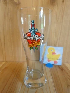 Hard Rock Cafe 25 Years Pilsner Beer Glass 8.5" 16 oz Sword Through Heart - Picture 1 of 3