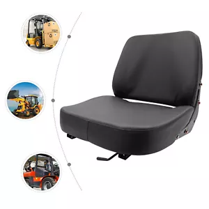 PVC Forklift Truck Seat Universal Waterproof Tractor Seat Adjustable Black - Picture 1 of 18