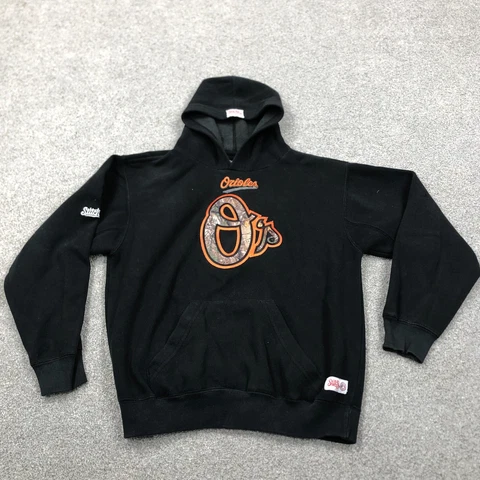 Baltimore Orioles Hoodie Boys Large Black Pull Over Sweater Youth Kids Camo Logo Cover