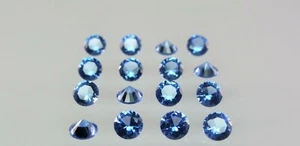 Dark Aquamarine Round Brilliant Cut SIZE CHOICE Loose Stones Spinel Gemstones - Picture 1 of 8
