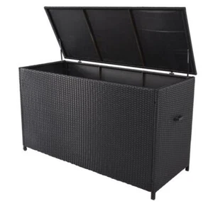 Lesli Living Kissenbox Aufbewahrungsbox Black Auflagenbox Geflechtbox Gartenbox - Bild 1 von 12