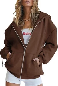 Trendy Queen Womens Zip Up Hoodies Long Sleeve Sweatshirts Fall Outfits - Picture 1 of 6