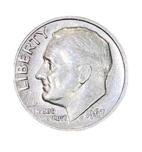 Rare 1967 P Roosevelt Dime Ten Cents Coin with Full Torch & Full Band - Picture 1 of 4