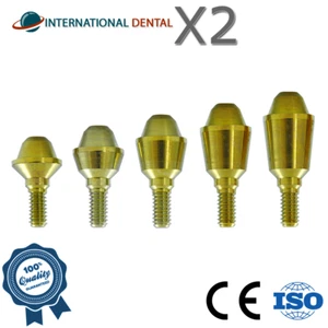 2 Straight Multi Unit Titanium Adapter Head Ø4.5 Int Hex 2.42 Dental Fixture - Picture 1 of 3