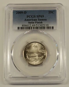 2009 D Satin Finish American Samoa Quarter PCGS SP69, Free Shipping - Picture 1 of 4