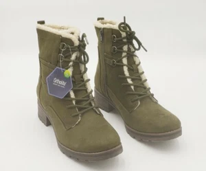 Sonoma Goods For Life Platypus Womens  Sherpa-Lined Combat Boots 10M Color Olive - Picture 1 of 10