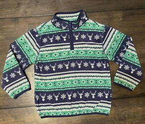 EUC Gymboree Boys Fleece Reindeer Snow Half Zip Pullover Swestshirt Size S 5-6 - Picture 1 of 5