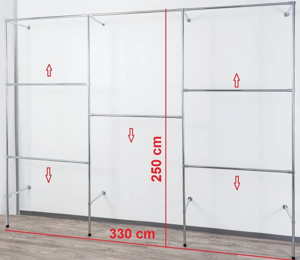 250 cm hoch Wandregal Kleiderstange Keiderregal Wäschekammer Kleiderschrank W.04 - Bild 1 von 4