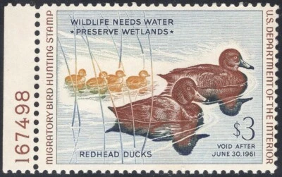 RW27 XF MNH OG-GEM 1960 DUCK STAMP PLATE# SINGLE! (REM #RW27-5) - Image 1 of 2