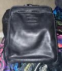 Tignanello Multi-Pocket Backpack Black Leather Bag Zip-Around