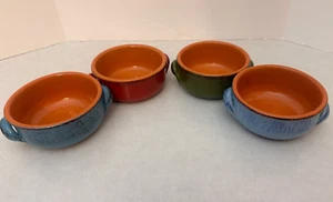 Set (4) - De Silva - Terrakotta Backen Suppenschalen - Rot Blau Grün Italien - Bild 1 von 11