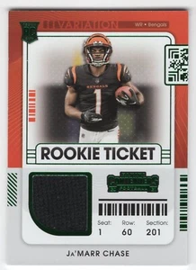 JA'MARR CHASE 2021 Contenders ROOKIE TICKET SWATCHES Variation RC #RSV-JMC - Picture 1 of 2
