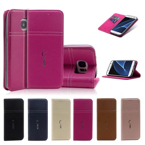For Samsung Galaxy S7 /Edge Luxury Magnetic Card Slot Leather Wallet Case Stand - Picture 1 of 43