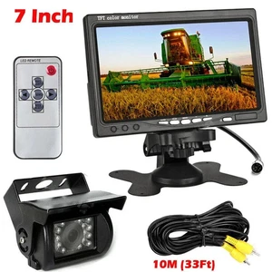 7" Monitor 12-24v HD Backup Camera Heavy Duty Night Vision Waterproof Caravan RV - Picture 1 of 6