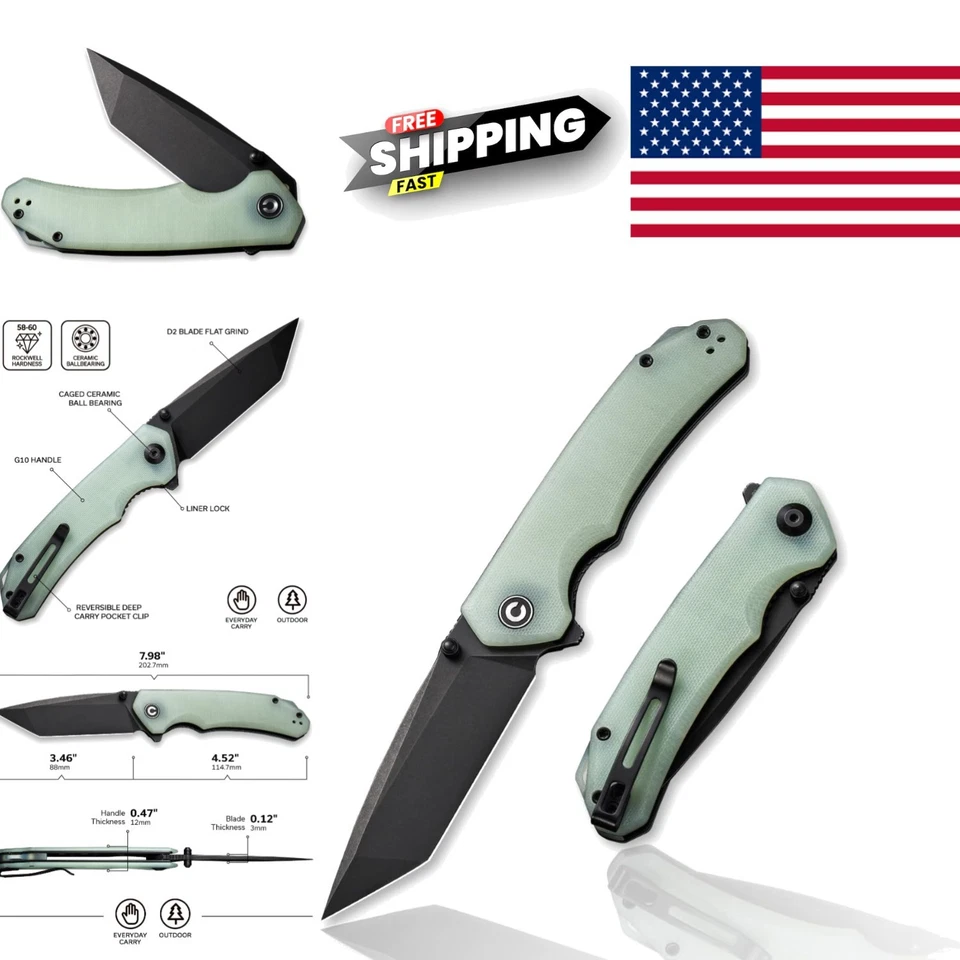 Civivi Brazen Linerlock Folding Knife 3.46" D2 Steel Blade - C2023E