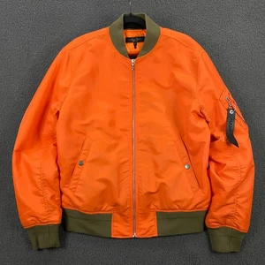 Rag and Bone Bomber Manston Jacket Mens Medium MA-1 Flight Pilot Aviator Orange - Picture 1 of 10