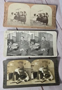 1900 Lot of 3 Stereoview Cards - Sears Roebuck, Dancing Atlantic City Beach, Fun - Picture 1 of 13