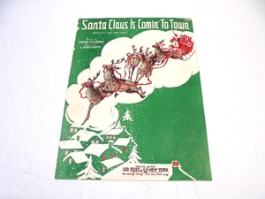Vintage 1934 Santa Claus Is Coming to Town Weihnachten Noten - Bild 1 von 4