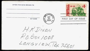 FOOTBALL US 1969 SPORTS 1382 INTERCOLLEGIATE PLAYER+COACH 6c STAMP 1ST DAY COVER - Picture 1 of 4