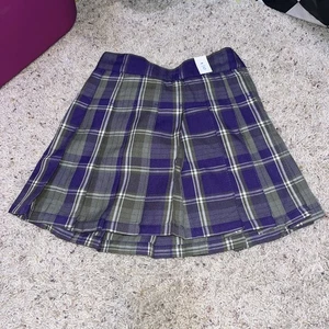Girls Kids Uniform Plaid Skirt Purple And Green Size 5 New With Tags - Picture 1 of 10