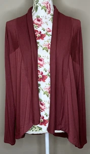 Athleta Cardigan Womens Sz M Soft Maple Red Nirvana Wear Two Ways Wrap Sweater - Picture 1 of 8