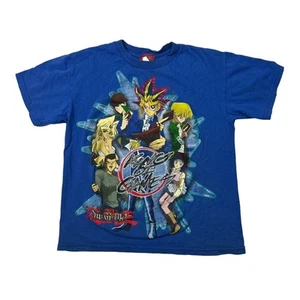 Yu-Gi-Oh! VTG 90s King of Games Tee T-Shirt Blue Anime FLAW Youth M Medium - Picture 1 of 5