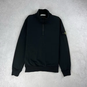 Stone Island Quarter Zip Pullover Sweatshirt Medium Jumper Black 4473 - Picture 1 of 4