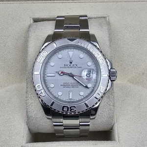 2006 Rolex Yacht-Master 40mm 16622 Platinum Dial & Bezel Steel Watch - Picture 1 of 10