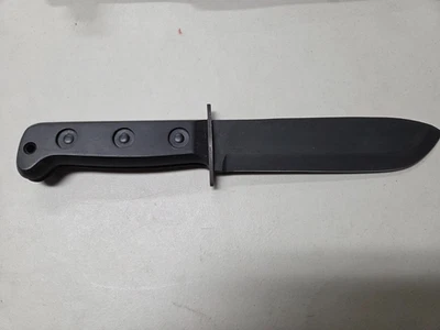 Cuchillo fijo J. Adams Sheffield 1999 hoja de acero al carbono mango sintético negro de 7" Foto 1 de 4