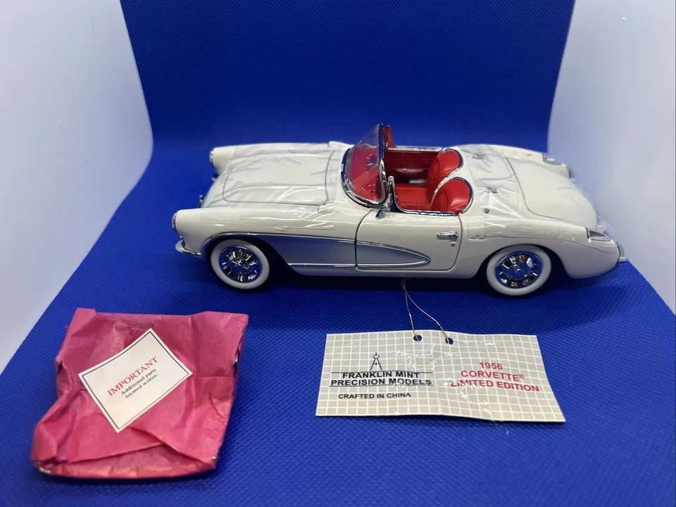 FRANKLIN MINT 1956 CORVETTE CONVERTIBLE LE 1394/2500 MODEL B11E242 - Image 1 of 4