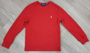Polo Ralph Lauren Boys Thermal Shirt Size 8 Pullover Red Pony Long Sleeve - Picture 1 of 7