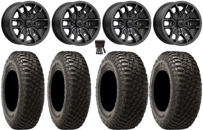MSA Fang 14" Wheels Black 29" BFG KM3 Tires Polaris Ranger XP 9/1K - Image 1 of 4