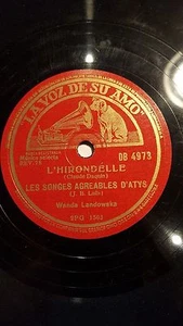 POLAND 78 rpm RECORD VsA WANDA LANDOWSKA Piano L´HIRONDELLE / CHACONNE Rondeau - Bild 1 von 2