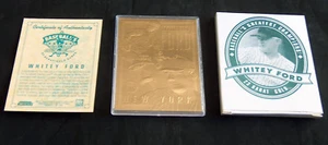 Tarjeta dorada de 23 quilates de béisbol Bleachers SSCA Whitey Ford 1996 Greatest Champions certificado de autenticidad - Imagen 1 de 3