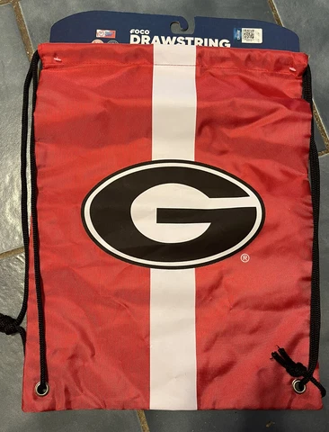 Georgia Bulldogs Foco Drawstring Mid Stripe Backpack Red / White New Cover