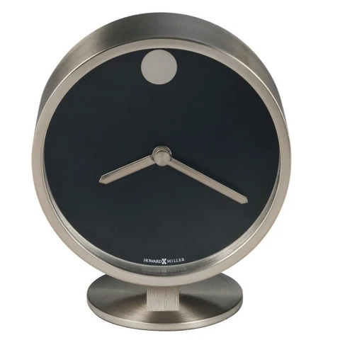Howard Miller Modern Contemporary Aurora Nickel Table Museum Clock No Numbers Cover