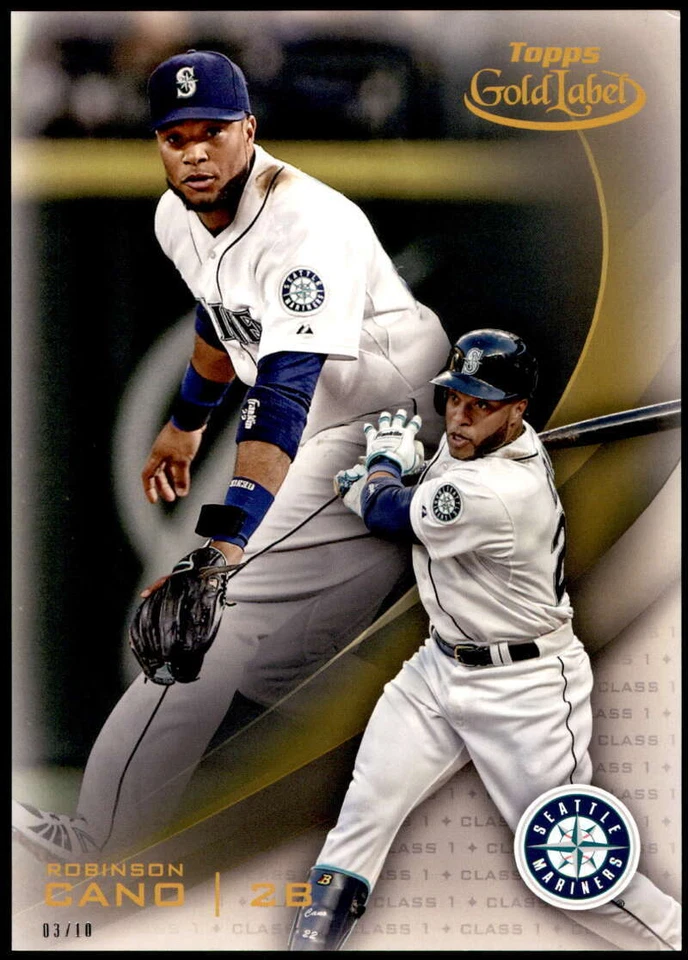 Robinson Cano 2016 Topps Gold Label 5x7 Class 1 Gold #59 /10 Mariners - Image 1 of 2