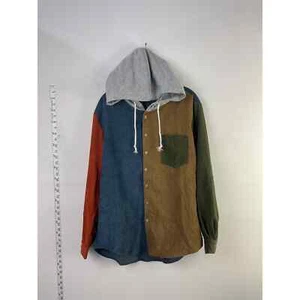 NWT CharmkpR Mens Multicolor Patchwork Hooded Jacket Size M - Picture 1 of 6