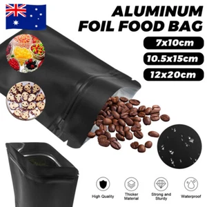 100PCS Black Aluminum Bag Mylar Foil Pouch Heat Sealer Food Storage Package Bags - Picture 1 of 15