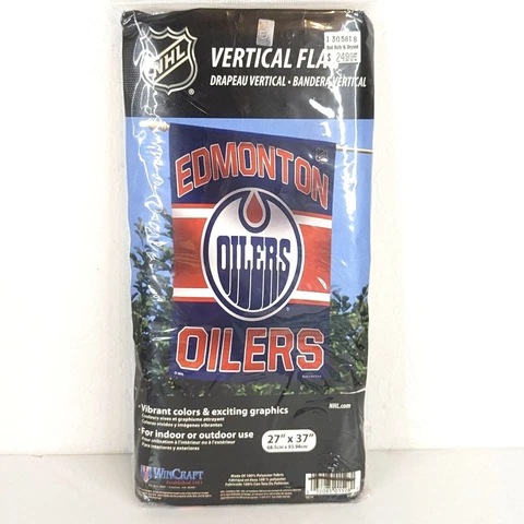 WinCraft NHL Licensed Edmonton Oilers 27in x 37in Vertical Flag Banner 2013 Cover