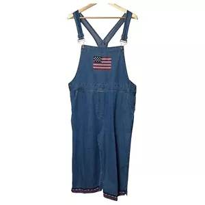 Salopette donna Agapo bandiera americana denim taglia XL ricamata Patriot - Foto 1 di 5