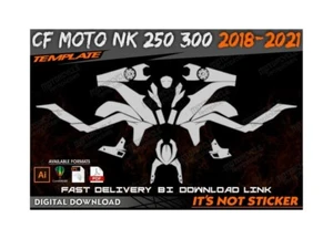 CF MOTO NK 250 300 2018-2021 template 1/1 real scale EPS PDF CDR format - Bild 1 von 2
