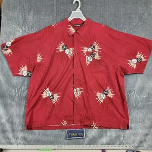 Vintage No Boundries Short Sleeve Lucky Dice Button Up Shirt Men's Big 3XL Red - Picture 1 of 8