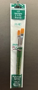PLAID Folk Art One Stroke Paint Brush Donna Dewberry 1177 Gold Nylon 8, 10 Flat - Picture 1 of 3
