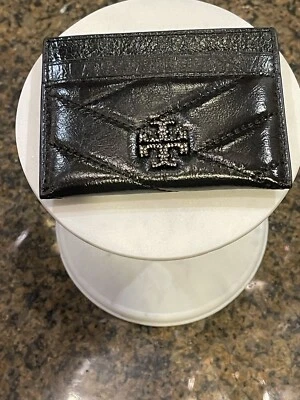 Porta-Cartões Logotipo Pavê Metálico Tory Burch Kira Chevron - Nova Com Etiqueta - Imagem 1 de 4