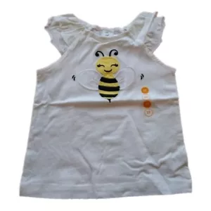 Gymboree Sleeveless SHIRT TOP White BEE CHIC Size 2 - Picture 1 of 4