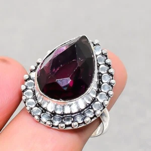 African Amethyst Pear Shape Gemstone Handmade Fashion Jewelry Ring 7.50" SR 1170 - Picture 1 of 7
