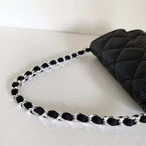 Silver Chain Strap For Card Case Wristlet Key Finder - Picture 1 of 15