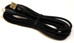 8FT Black Extra Long High-Performance Braided Sync Charger Cable for Cell Phone - Picture 1 of 1